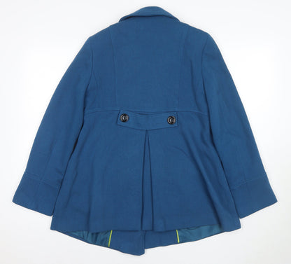 Back view of John Rocha Women's Blue Wool Pea Coat, size 12