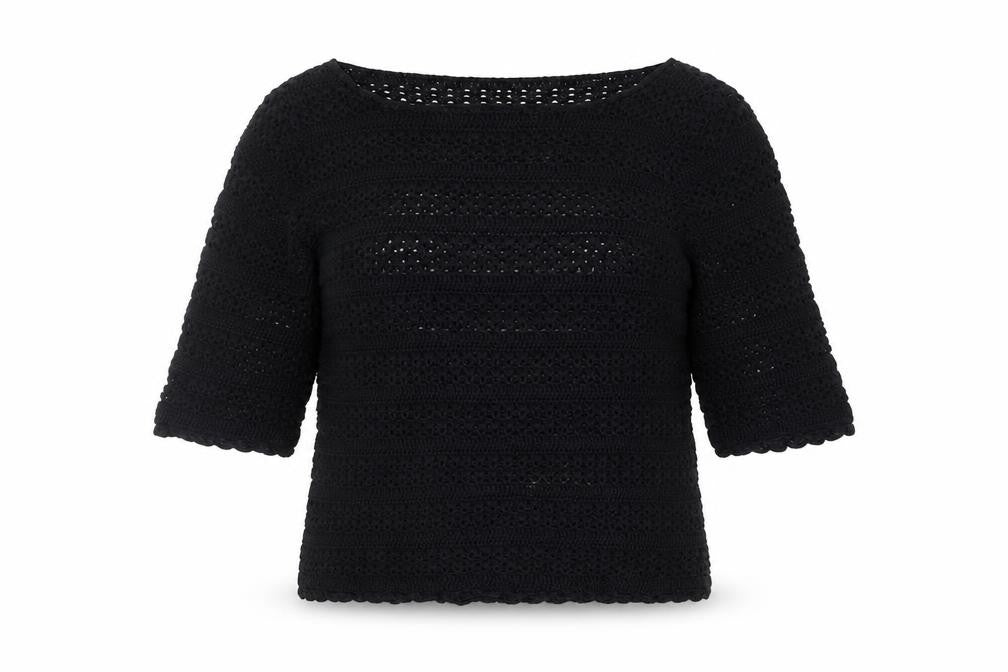 Next Women's Black Crochet Pullover, Size 8