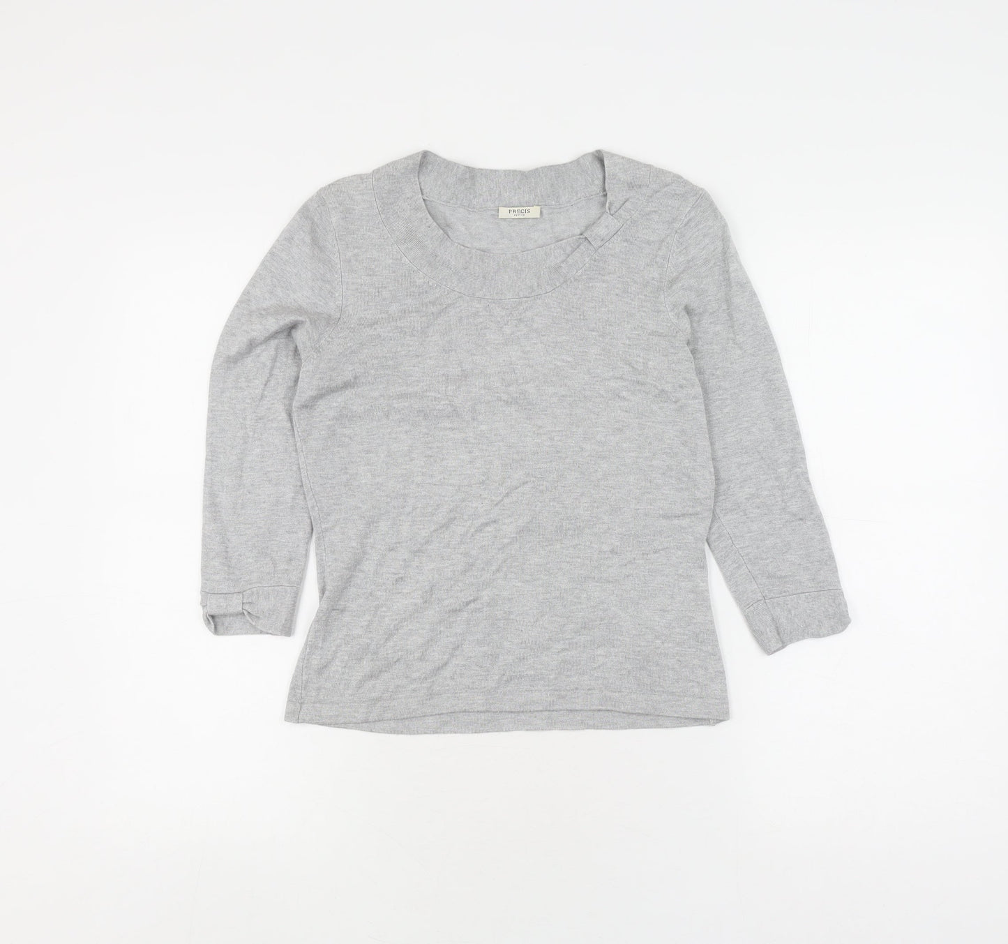 Precis Petite Women's Grey 3/4 Sleeve Top XS