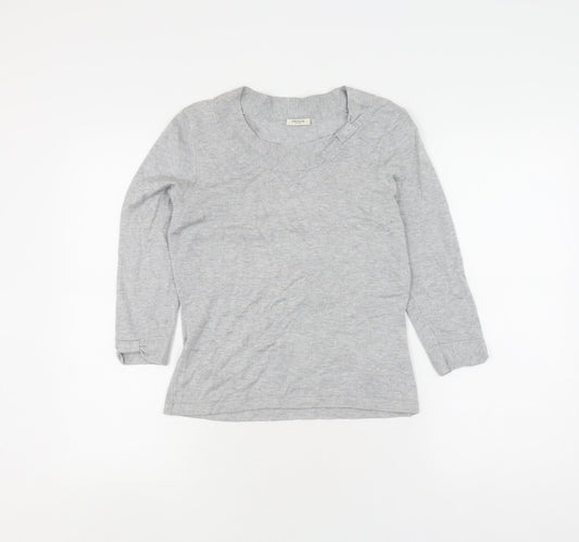 Precis Petite Women's Grey 3/4 Sleeve Top XS
