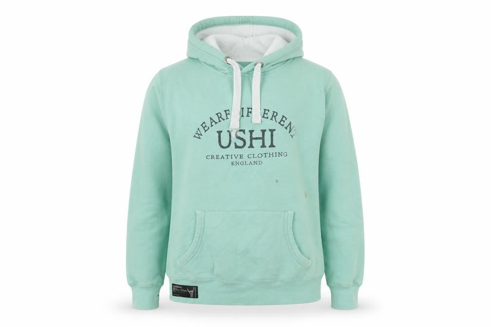 USHI Green Unisex Hoodie, Large, Casual Pullover