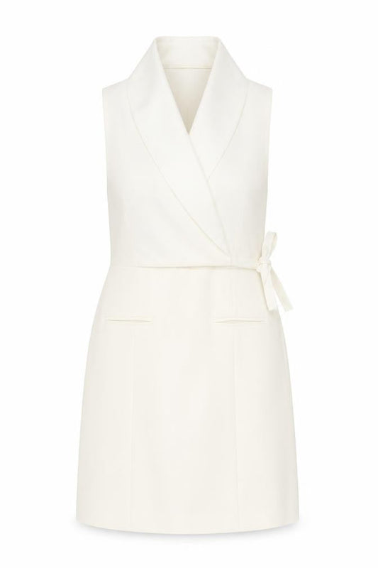 Bershka Women's Ivory Pencil Dress S, Strappy Halter