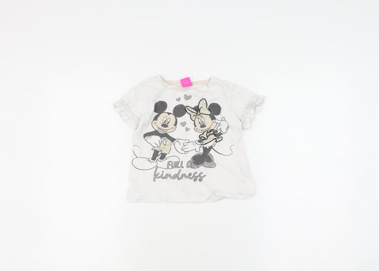 Disney Girls White Minnie Mouse T-Shirt 5-6 Years