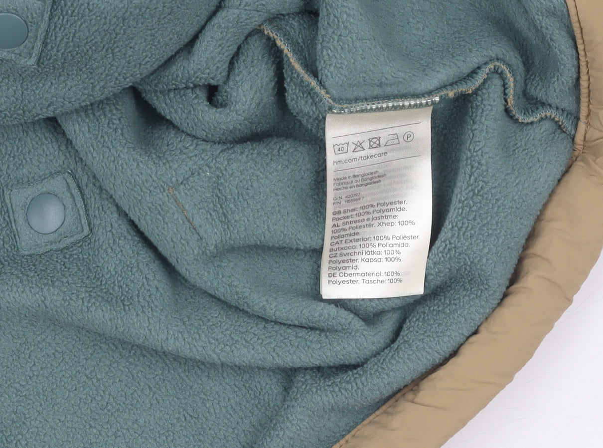 H&M Unisex Green Beige Sweatshirt XS Pullover