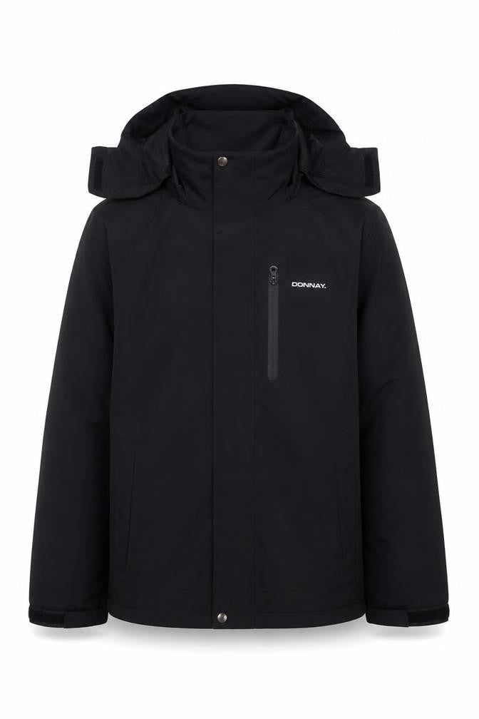 Donnay Men's Black Hooded Parka Jacket S