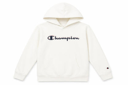 Champion Girls White Pullover Hoodie, Logo, 11-12 Years
