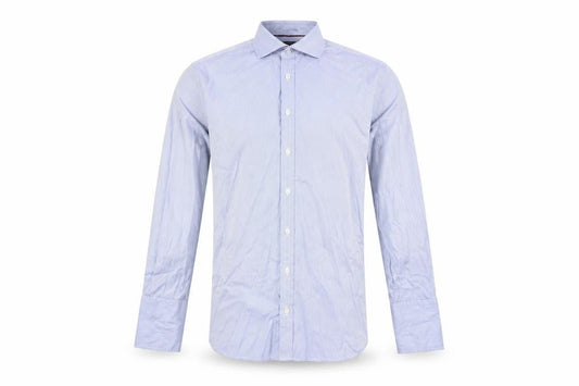 Marks & Spencer Men's Blue Striped Dress Shirt, Size 15
