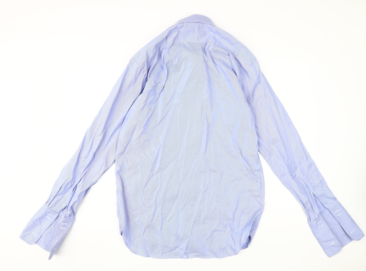 Marks and Spencer Men's Blue Striped Dress Shirt, Size 15
