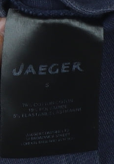 Brand and care label for Jaeger Women's Blue Sheath Dress S Sleeveless Stretch