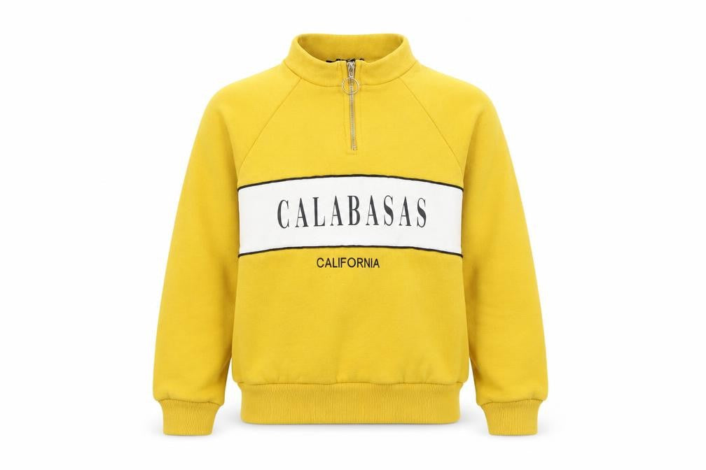 New Look Girls Yellow 1/4 Zip Hoodie - Size 10-11 Years