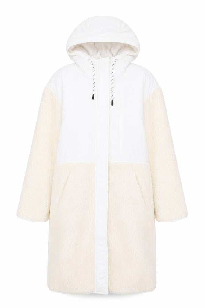 H&M Women's White Hooded Puffer Coat XS