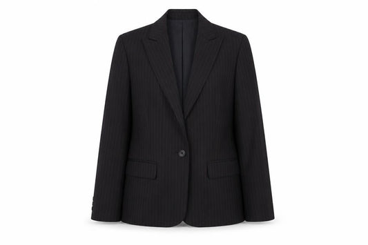 Marks & Spencer Women's Black Pinstripe Blazer, Size 14