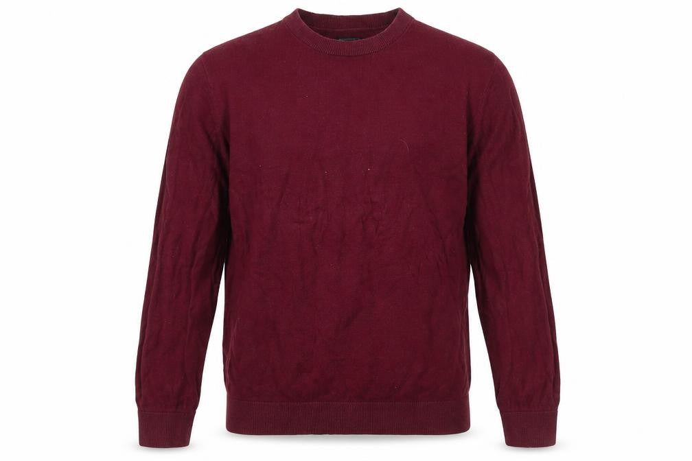GAP Men's Red Pullover Jumper, L, Crew Neck Cotton Knit