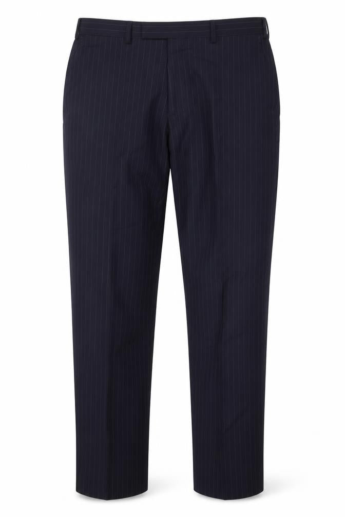 Marks & Spencer Blue Striped Men's Wool Trousers, 36