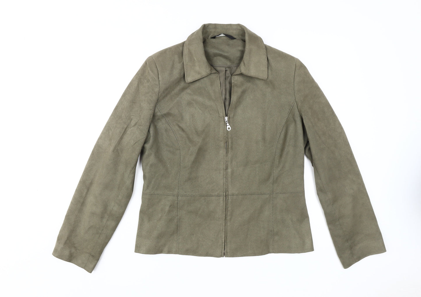 BHS Women's Green Mid-Length Jacket, Size 14