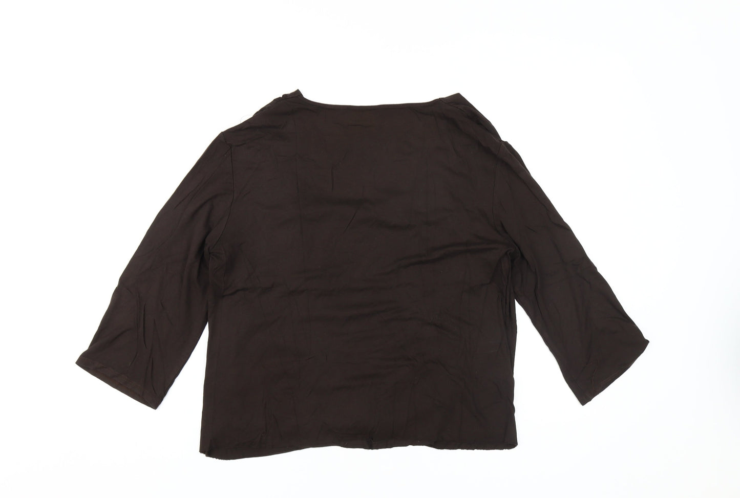 Wallis Women's Brown V-Neck Blouse Size 16