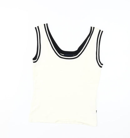 Australian Women's White Tank Top Size 20 Scoop Neck