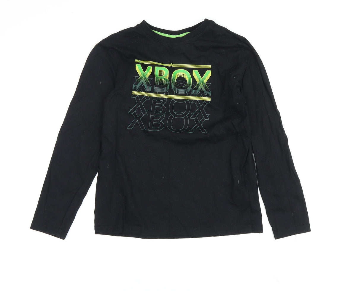 Additional front view of Xbox boys’ black graphic long sleeve t-shirt, size 146