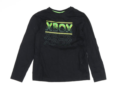 Additional front view of Xbox boys’ black graphic long sleeve t-shirt, size 146