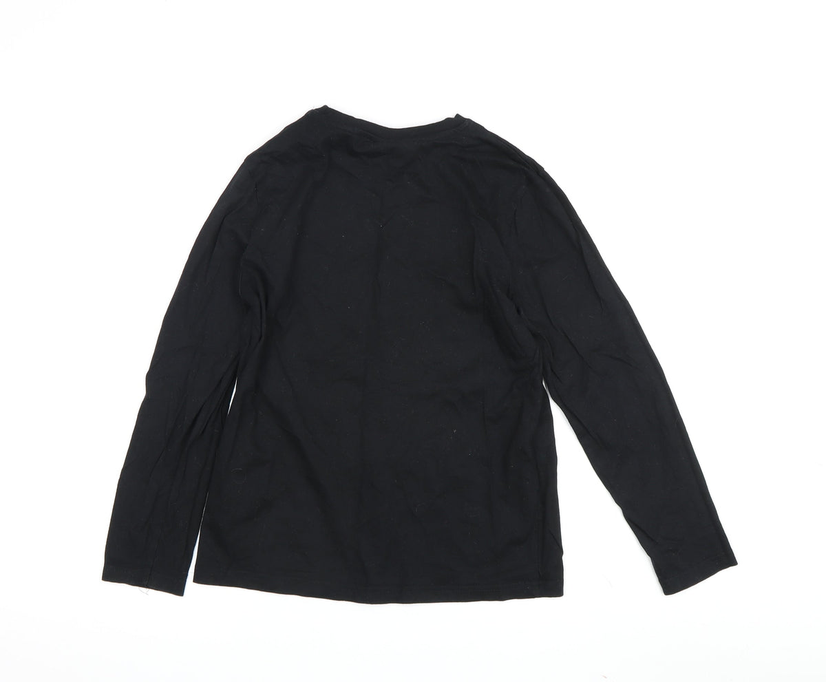 Back view of Xbox boys’ black graphic long sleeve t-shirt, size 146