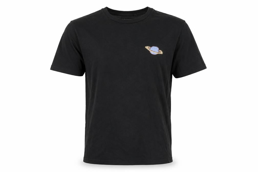 Brave Soul Boys Black Space T-Shirt Small Basic Embroidered