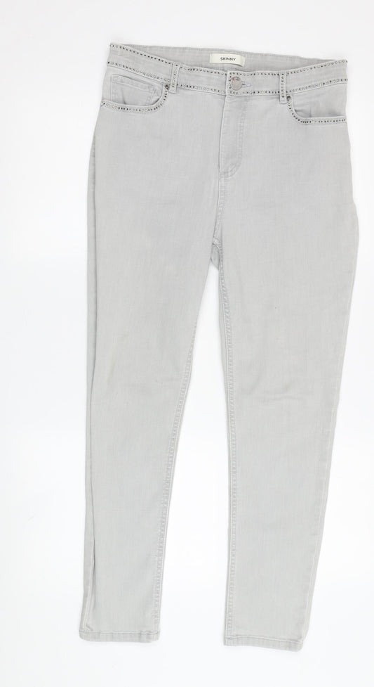 Marks and Spencer Women’s Grey Skinny Studded Jeans Size 12