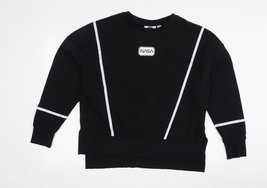 NASA Unisex Black S Reflective Pullover Sweatshirt