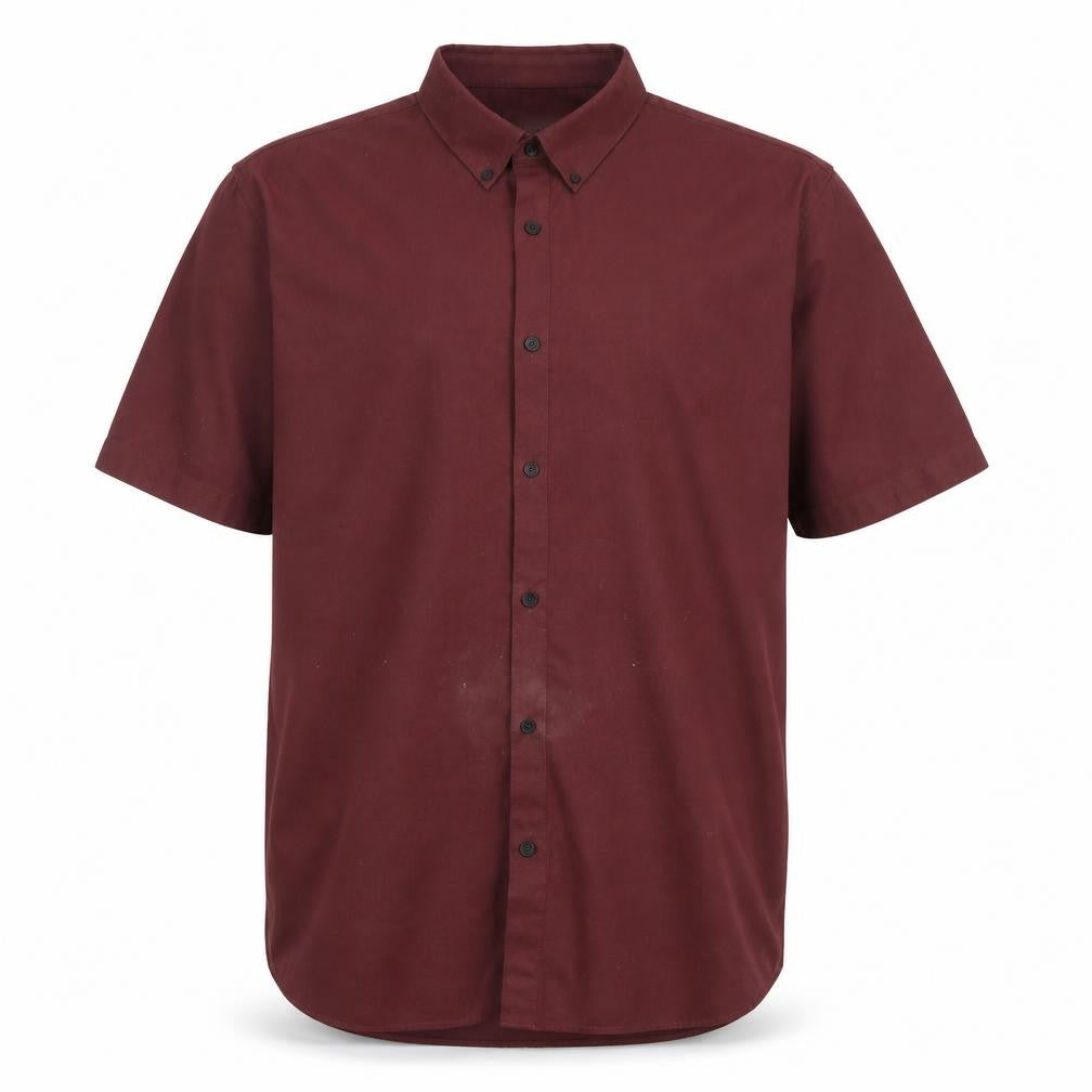 River Island Men's Red Button-Up Short Sleeve Shirt 2XL