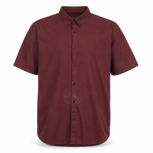 River Island Men's Red Button-Up Short Sleeve Shirt 2XL