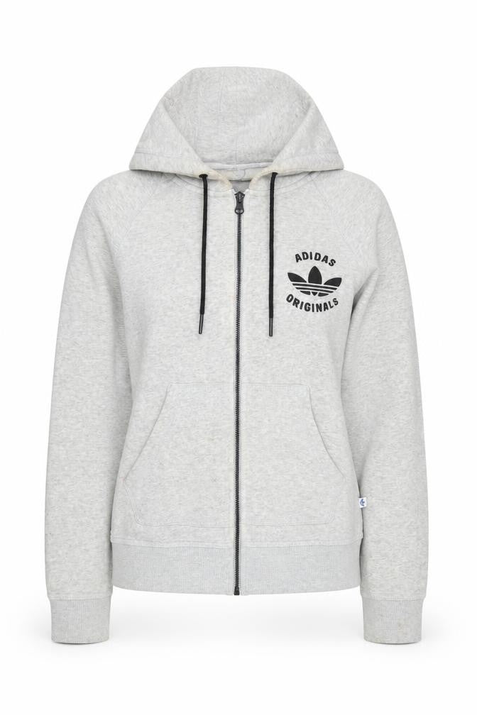 Adidas Grey Unisex Hoodie, Size 12, Full Zip, Casual