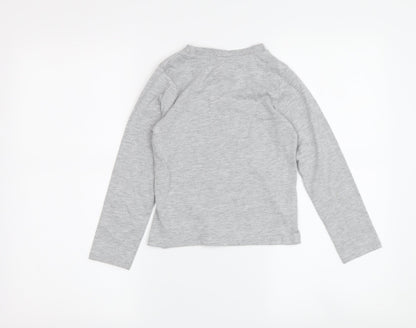 Back view of boys’ grey spider-man long sleeve t-shirt, size 5-6, years