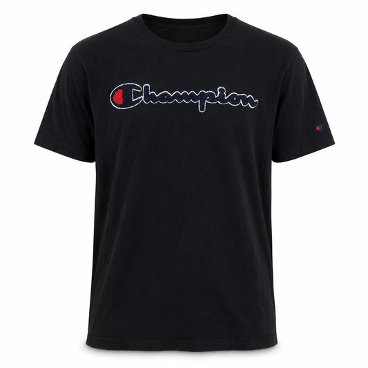 Champion Men's Black Logo T-Shirt Medium