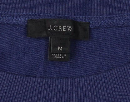Close-up detail of J.Crew Women's Blue Embroidered Pullover Sweatshirt M