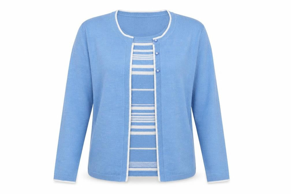 Honor Millburn Blue Women's Cardigan, M, Lightweight Knit