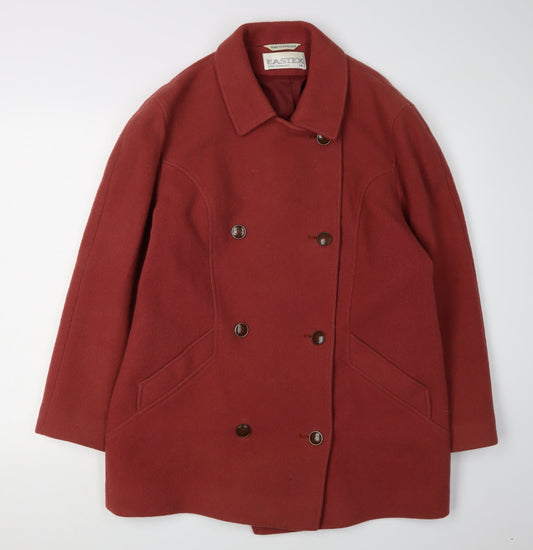 Eastex Women's Red Wool Pea Coat Size 14 Classic