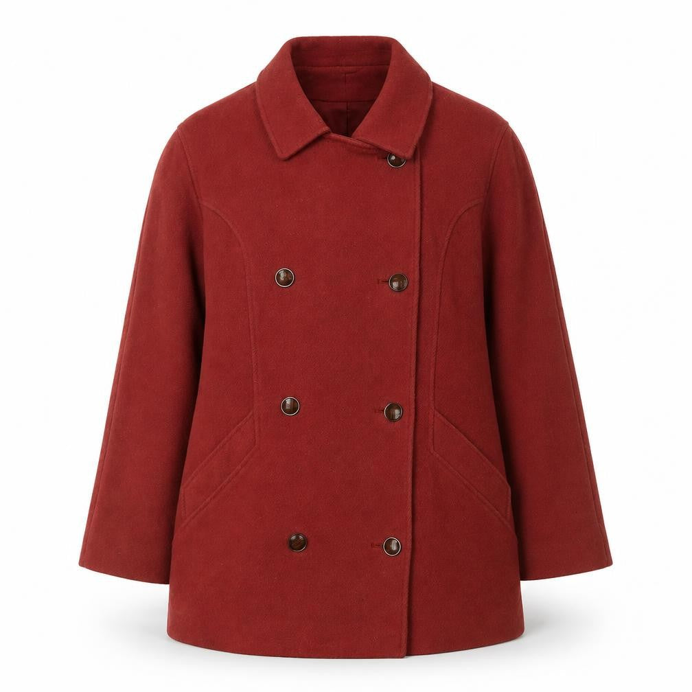 Eastex Women's Red Wool Pea Coat Size 14 Classic