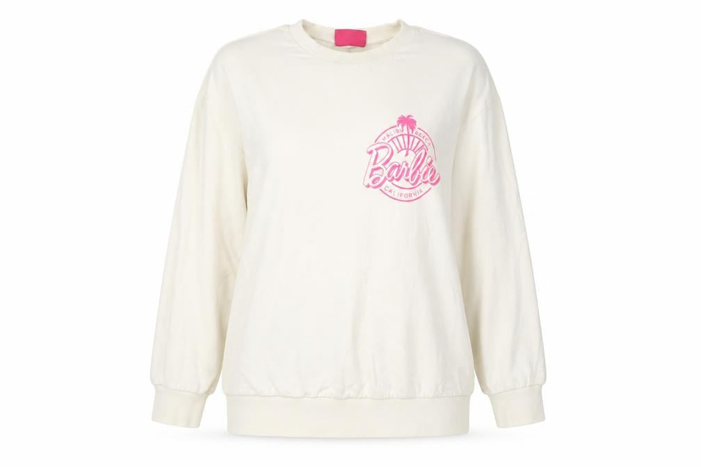 Barbie Womens White Logo Pullover Sweatshirt 16-18