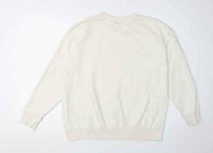 Barbie Womens White Logo Pullover Sweatshirt 16-18