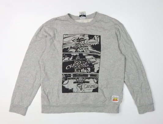 Preloved Forever 21 Men's Grey Toy Story Graphic Sweatshirt M - Front
