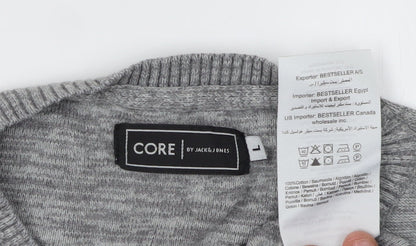 CORE by Jack & Jones Men's Grey L Pullover Jumper