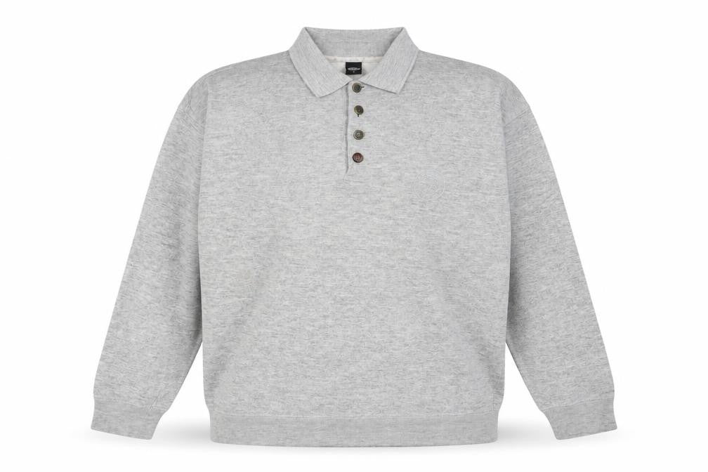 C&A Men's Grey Henley Sweatshirt L, Collared, Stylish