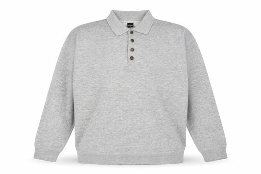 C&A Men's Grey Henley Sweatshirt L, Collared, Stylish