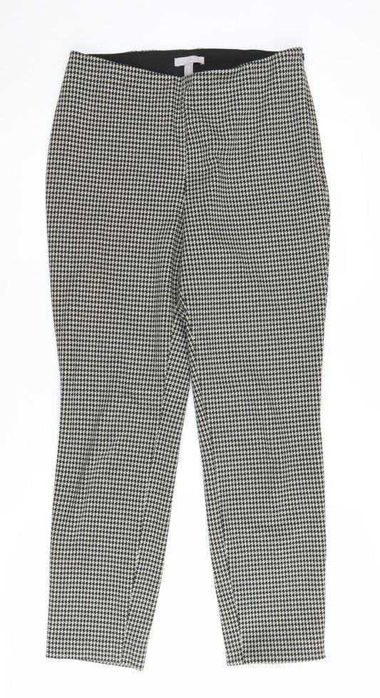 H&M Women's Black Herringbone Trousers, Size M