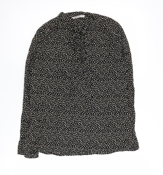 Marks & Spencer Women's Black Geometric Blouse, Size 6
