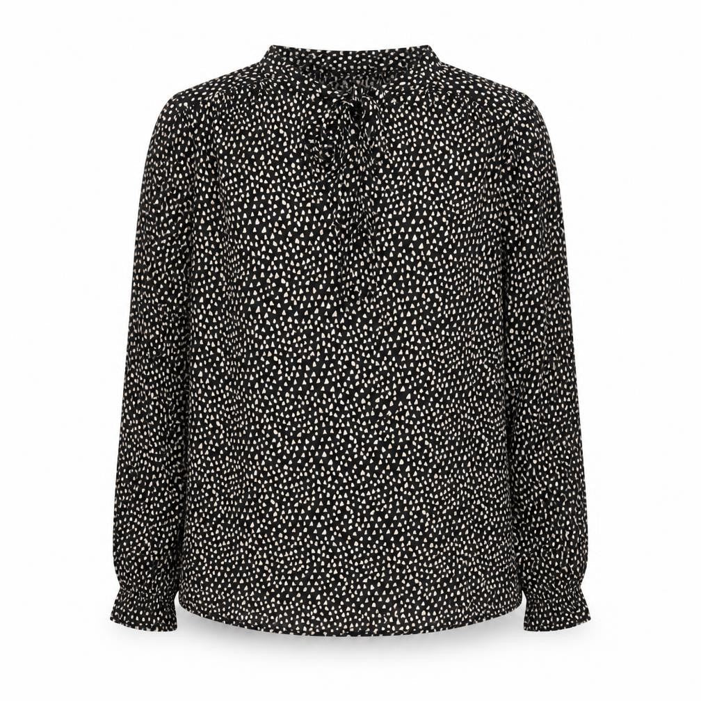Marks & Spencer Women's Black Geometric Blouse, Size 6