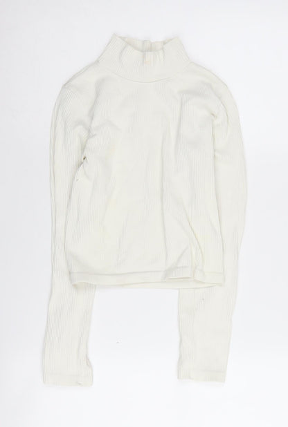 Zara Women's Ivory High Neck Pullover Jumper Size 12