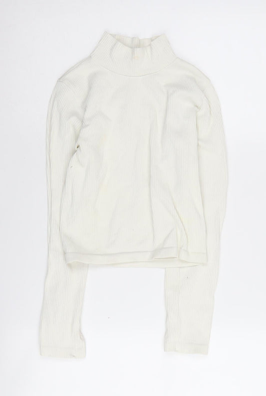 Zara Women's Ivory High Neck Pullover Jumper Size 12