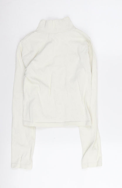 Zara Women's Ivory High Neck Pullover Jumper Size 12