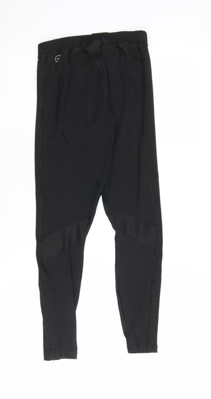 Back view of Puma Women's Black Gym Leggings, size 12, Elastic Waist
