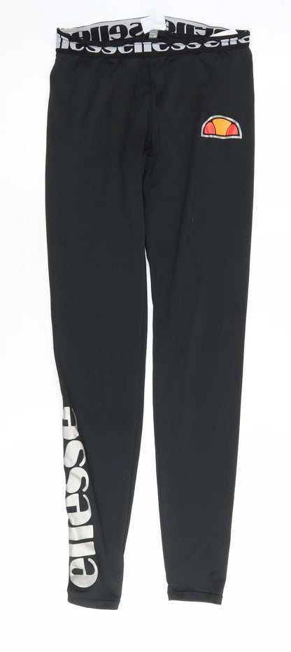 Additional front view of Ellesse Women's Black Leggings UK 10 Gym & Training